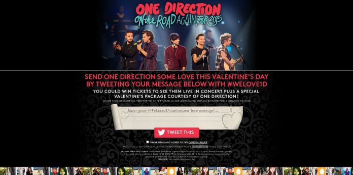 One Direction Valentine's Day Sweepstakes