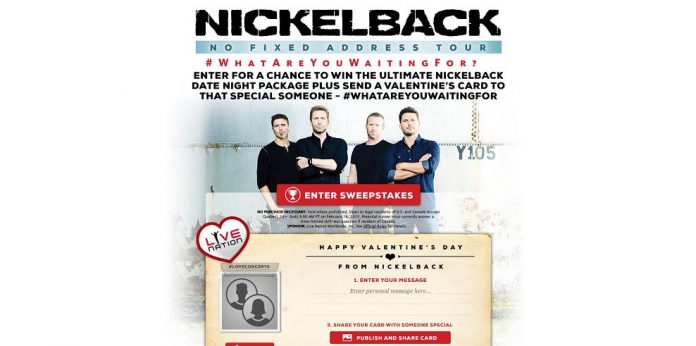 Nickelback Valentine's Day Giveaway Nickelback Valentine's Day Giveaway