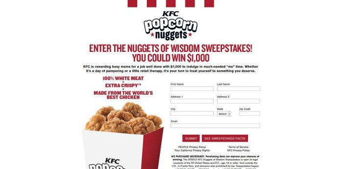PEOPLE KFC Nuggets of Wisdom Sweepstakes http://www.people.com/nuggetsofwisdom