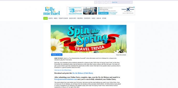 LIVE's Spin Into Spring Travel Trivia Sweepstakes