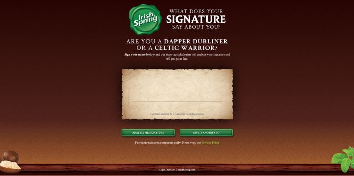 Irish Spring What Does Your Signature Say About You Sweepstakes