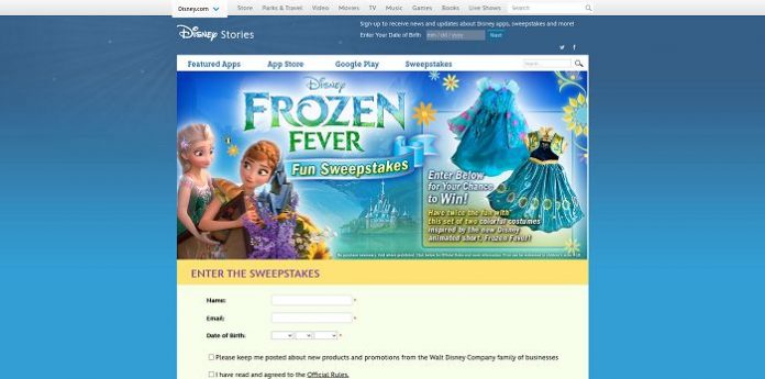 Frozen Fever Fun Sweepstakes Disney Stories disneystories.com/frozen-fever-fun Frozen Fever Fun Sweepstakes Disney Stories disneystories.com/frozen-fever-fun