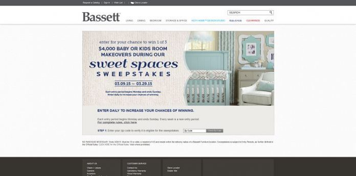 Bassett Sweet Spaces Sweepstakes