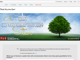 TLC's Be A Who Do You Think You Are? Star Sweepstakes 2016
