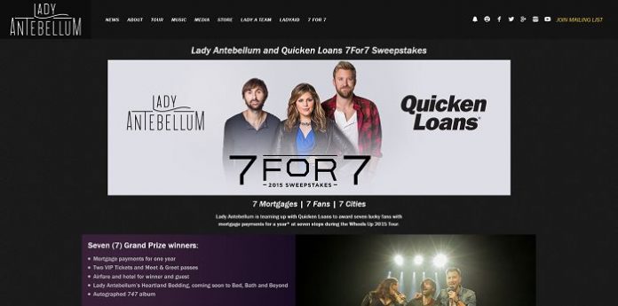 Lady Antebellum and Quicken Loans 7FOR7 Sweepstakes