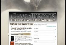 Game of Thrones: The Exhibition World Tour Sweepstakes