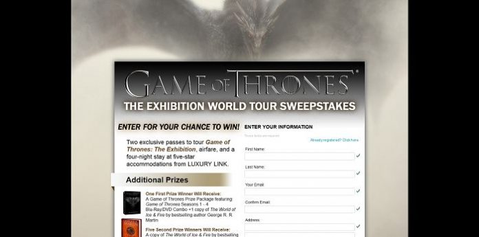 Game of Thrones: The Exhibition World Tour Sweepstakes