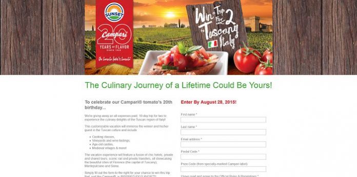 Campari Tuscan Trip Sweepstakes Campari Tuscan Trip Sweepstakes