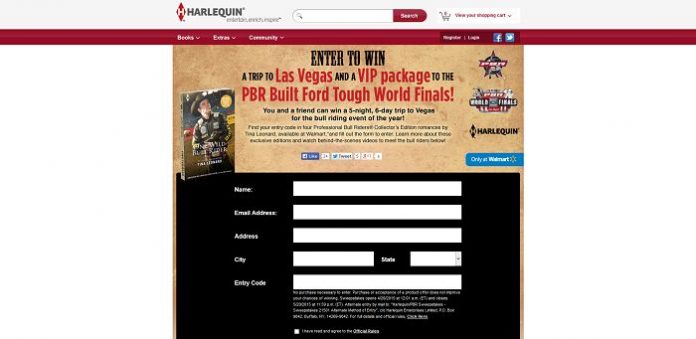 Harlequin.com/PBRSweepstakes: Harlequin PBR Sweepstakes