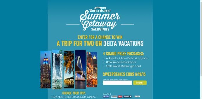 WorldMarketSweepstakes.com - World Market's Summer Getaway Sweepstakes