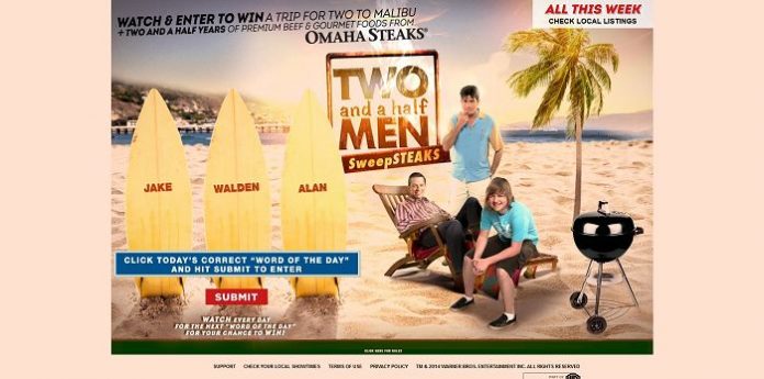 MalibuDreamGetaway.com - Two And A Half Men SweepSTEAKS