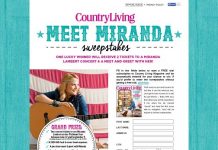 Miranda Lambert Country Living Sweepstakes (Miranda.CountryLiving.com)