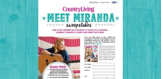 Country Living Meet Miranda Lambert Sweepstakes (Miranda.CountryLiving.com) Miranda Lambert Country Living Sweepstakes (Miranda.CountryLiving.com)