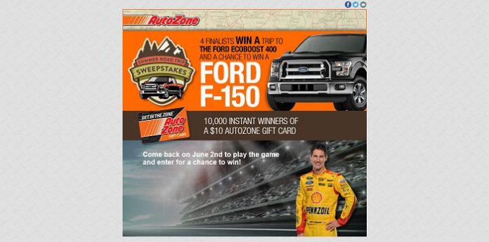 AutoZoneSummerSweeps.com - AutoZone Summer Road Trip Instant Win Game And Sweepstakes AutoZoneSummerSweeps.com - AutoZone Summer Road Trip Instant Win Game And Sweepstakes