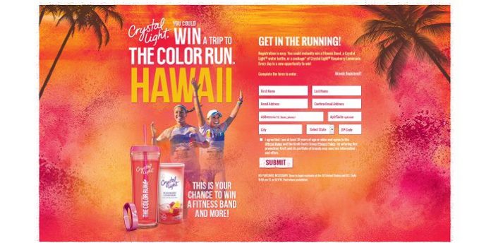 Crystal Light Color Run Instant Win and Sweepstakes