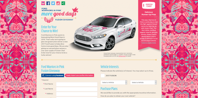 Ford Warriors in Pink Sweepstakes 2016