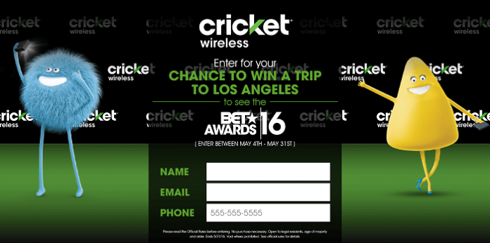CricketSweepstakes.com/BET16 - Cricket Wireless BET Sweepstakes 2016