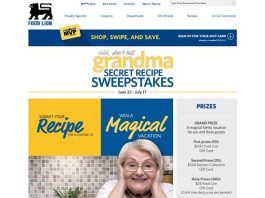 Food Lion Grandma's Secret Recipe Sweepstakes