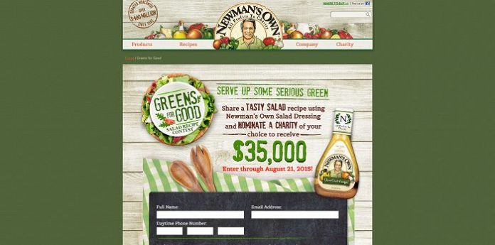 Newman's Own Greens for Good Salad Recipe Contest