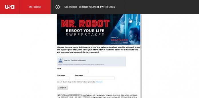 Mr. Robot Reboot Your Life Sweepstakes presented by Self/less