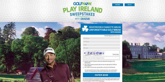 GolfNow Play Ireland with Graeme Sweepstakes (GolfNow.com/PlayIrelandWithGraeme)