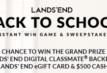 LandsEnd.com/BackToSchoolSweeps - Lands' End Back To School Sweepstakes 2016