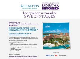 Bed Bath & Beyond Wedding & Gift Registry and Atlantis Honeymoon in Paradise Sweepstakes