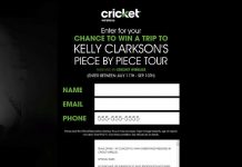 Cricket Wireless VIP Concert Fly Away Sweepstakes (CricketSweepstakes.com/KellyClarkson)