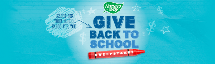 Nature's Way Give Back to School Sweepstakes 2016