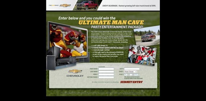 ChevyManCave.com - Chevy Man Cave Party Sweepstakes