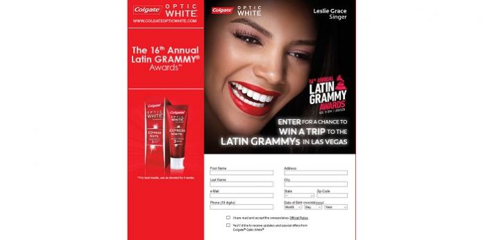 Colgate Optic White Latin Grammy Trip Sweepstakes (OpticWhiteStyle.com)