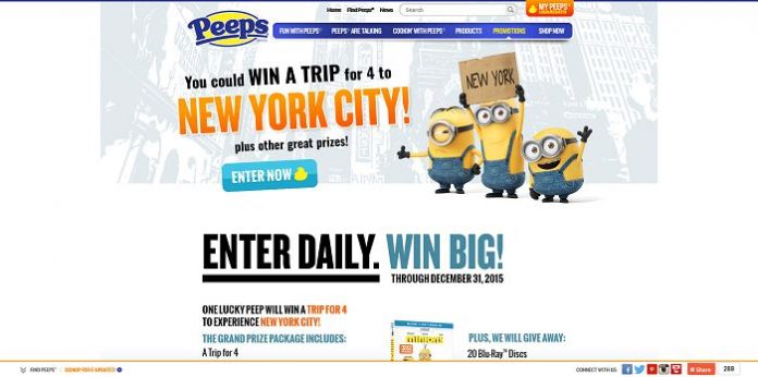 Just Born's PEEPS Minions Win A Trip To NYC Sweepstakes
