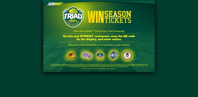 TriadHoopsTicketGiveaway.com - SUBWAY Triad Hoops Tickets Giveaway