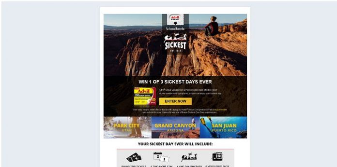 Advil Sickest Day Ever Sweepstakes (SickestDayEver.com) Advil Sickest Day Ever Sweepstakes (SickestDayEver.com)