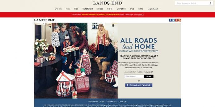 Lands' End: All Roads Lead Home Instant Win Game And Sweepstakes