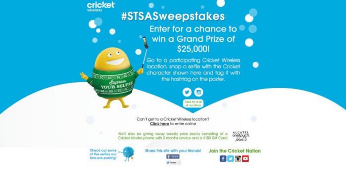 Cricket Wireless Selfie Sweepstakes (STSASweepstakes.com)