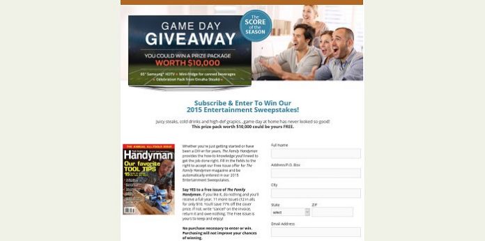 Familyhandyman.com/GamedayGiveaway - Family Handyman Magazine Game Day Giveaway