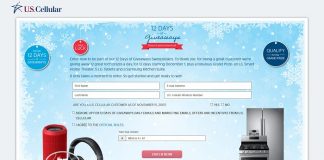 U.S. Cellular 12 Days of Giveaways Sweepstakes (USCellular.com/12Days)