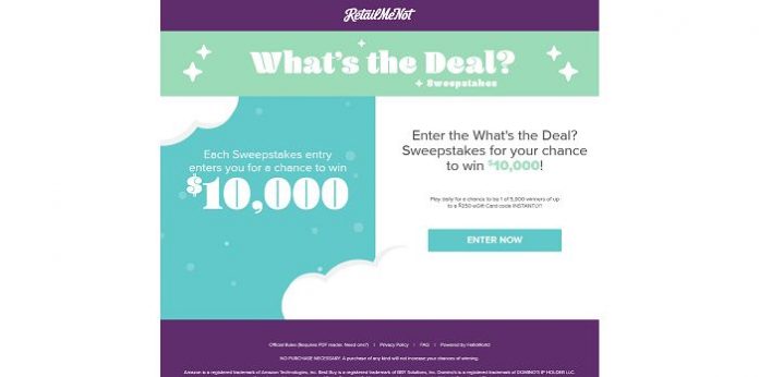 RetailMeNot What's the Deal? Sweepstakes