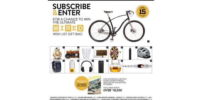 WIRED Magazine Wish List 2015 Sweepstakes