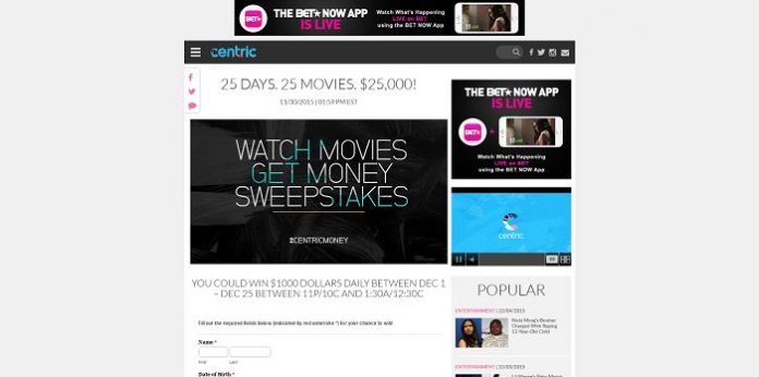 Centric's Watch Movies Get Money Sweepstakes