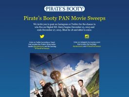 Pirate's Booty PAN Movie Sweepstakes