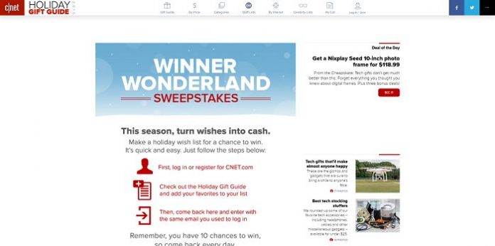 CNET Winter Wonderland Sweepstakes