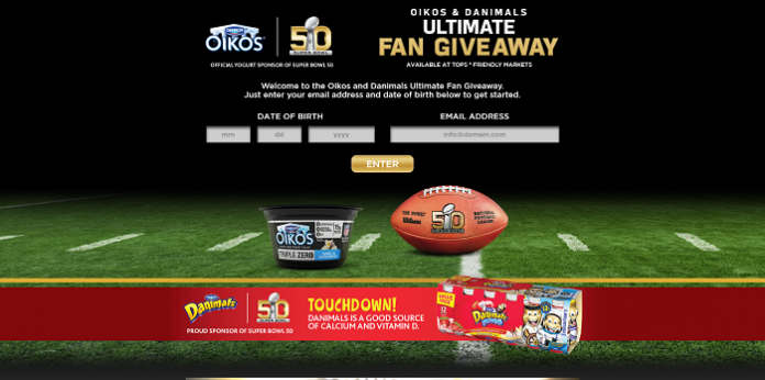 DANNON OIKOS NFL Sweepstakes at TOPS