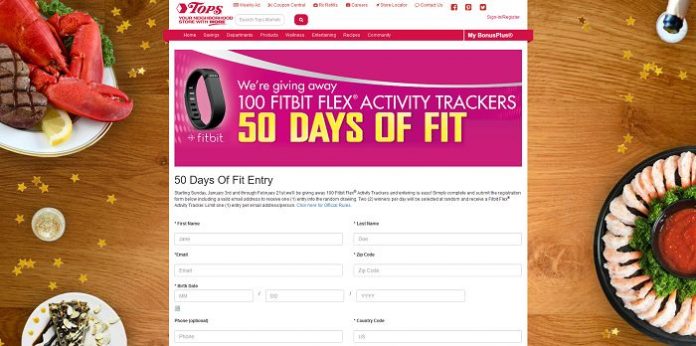 TopsFriendlyMarkets.com 50 Days Of Fit Sweepstakes