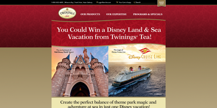 2016 Twinings Winter Promotion: Land & Sea Sweepstakes