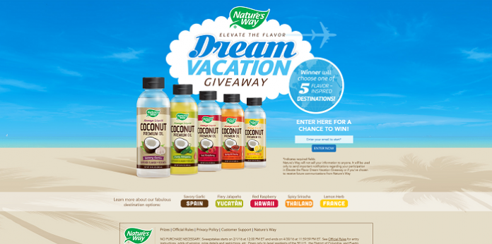 Nature’s Way Elevate The Flavor Dream Vacation Giveaway