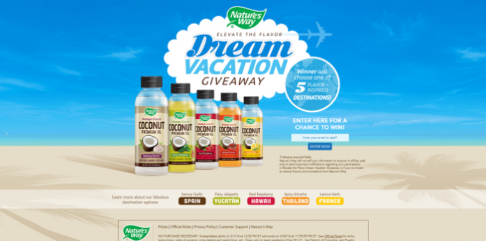 Nature’s Way Elevate The Flavor Dream Vacation Giveaway Nature’s Way Elevate The Flavor Dream Vacation Giveaway