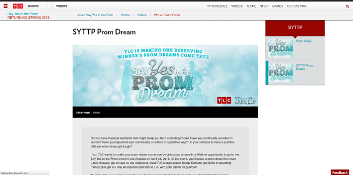 TLC.com/PromDream - TLC SYTTP Prom Dream Contest 2016