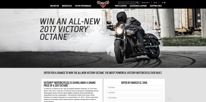 Victory Motorcycles Octane Sweepstakes